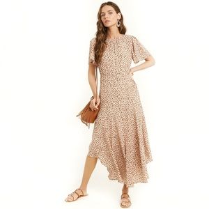 Asymmetrical Midi Dress Cream/Chai